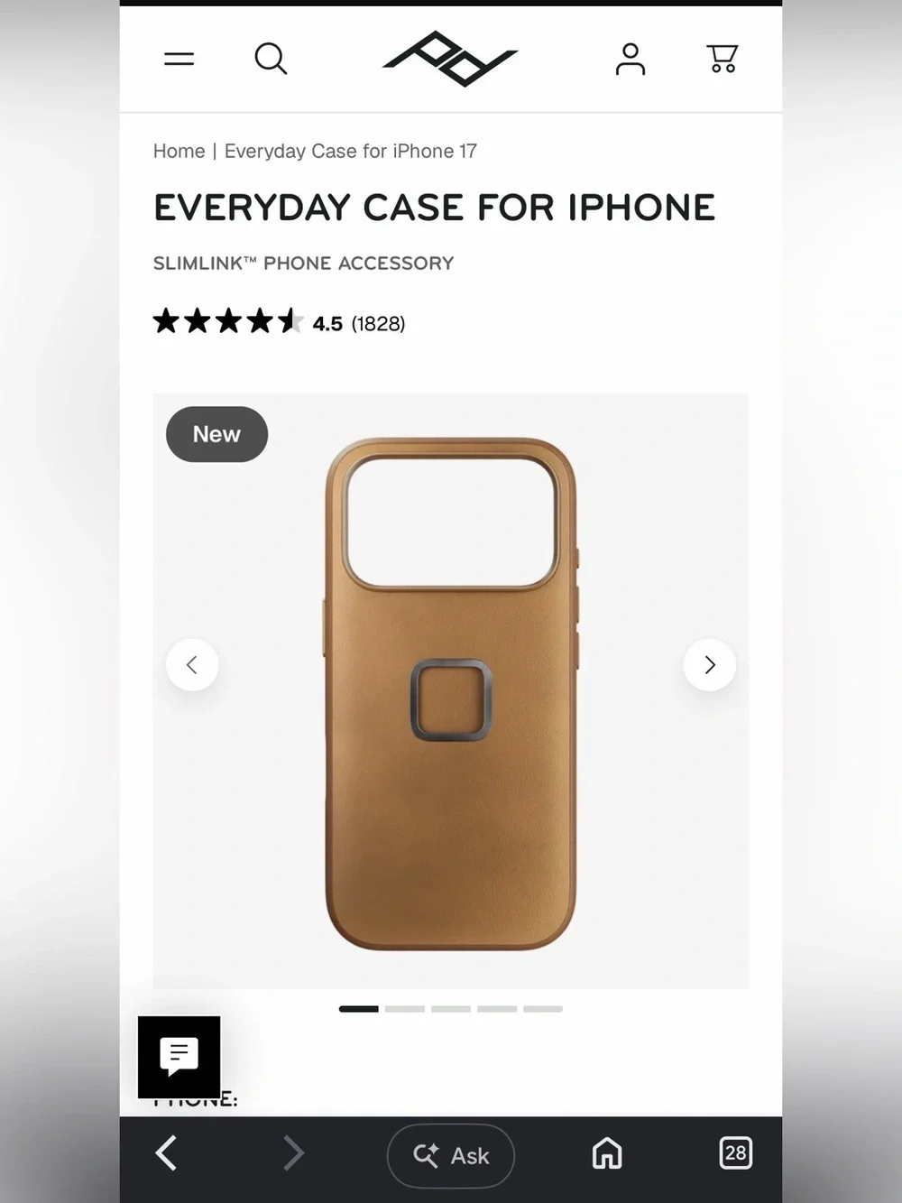 Peak Design Everyday SlimLink Case for iPhone – Brown